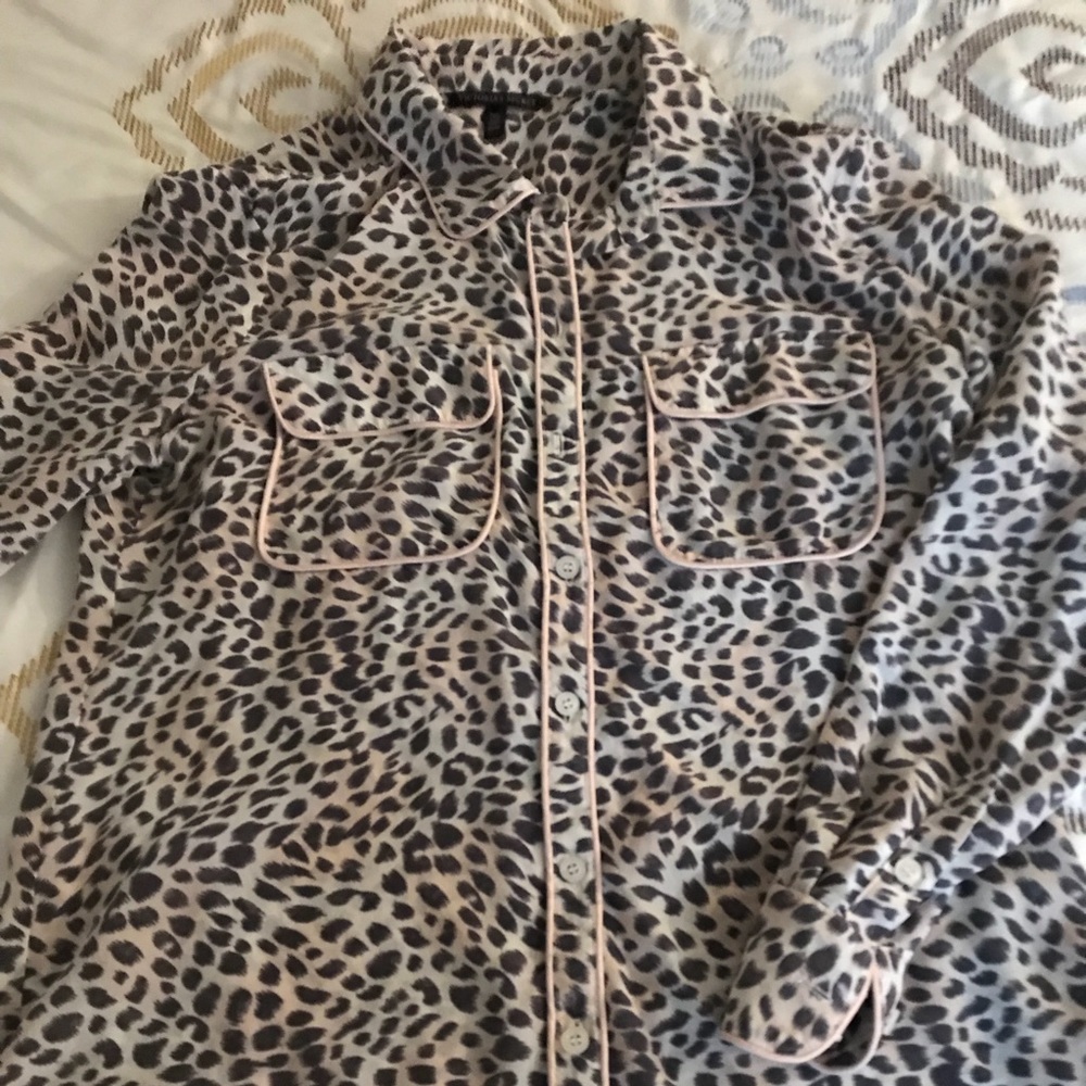 Victoria Secret Pink Leopard Silky Blouse